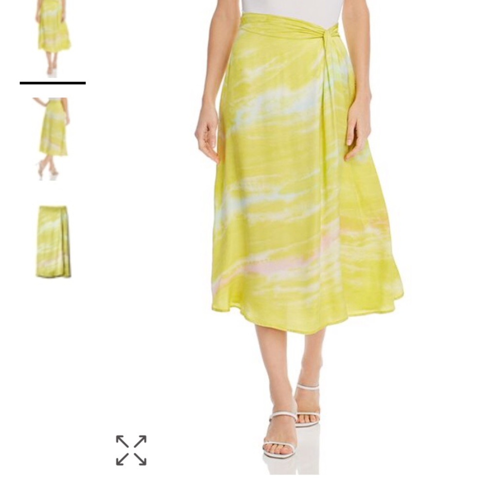 Young Fabulous & Broke Yellow Tie-Dye Midi Skirt